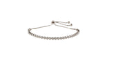 Charming Tennis Bracelet 925 Sterling Silver studded with 2mm CZ  Toggle / Slider